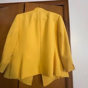 Kasper Yellow Blazer Structured Wool Blend